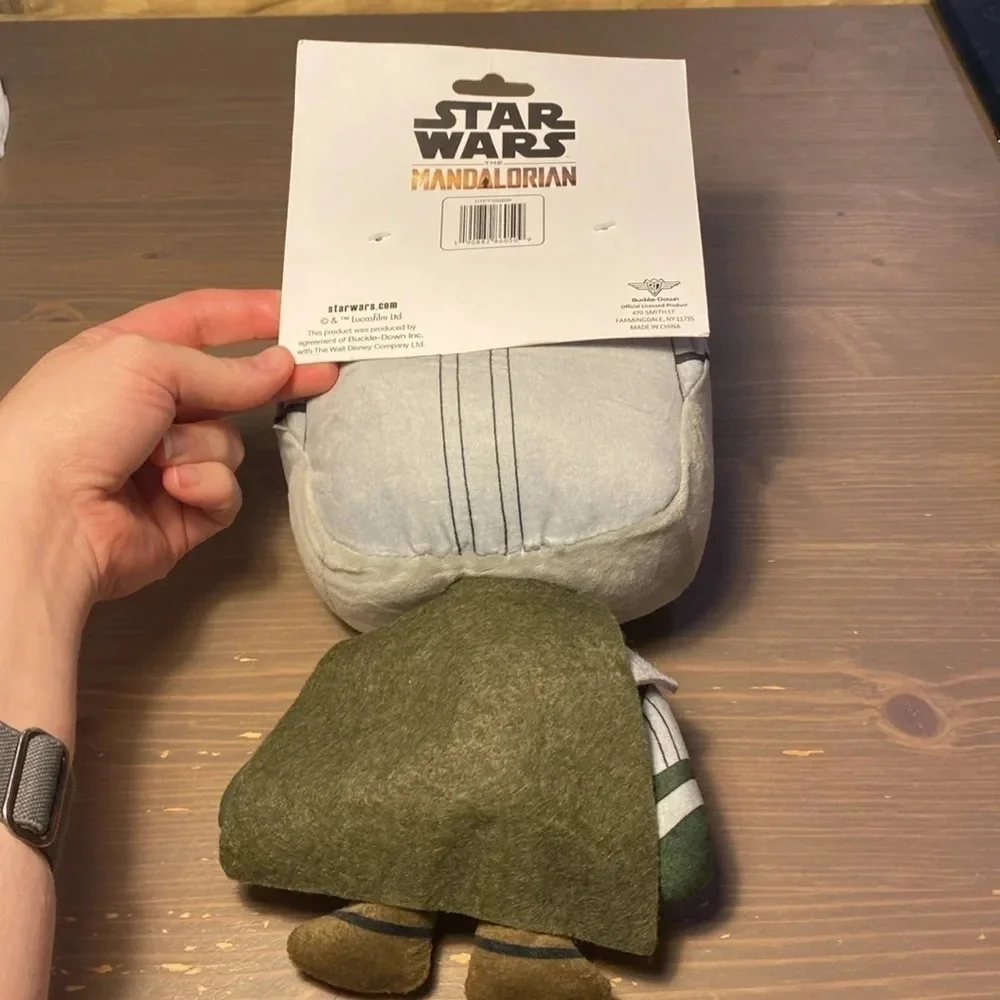 Star Wars The Mandalorian Plush Squeaky Dog Toy Mando Disney NWT